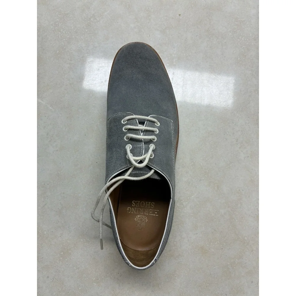 Herring Johnstone Grey Suede Derby dress Shoes Mens 10.5 F British Blucher S-063